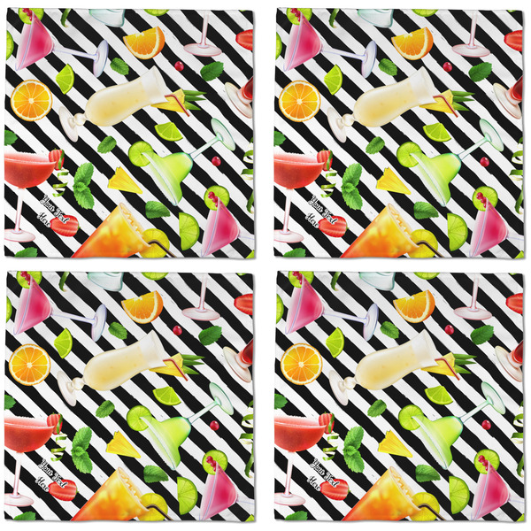Cocktails Cloth Napkins - Personalized Dinner (APPROVAL) Set of 4