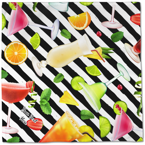 Cocktails Cloth Napkins - Personalized Dinner (Full Open)