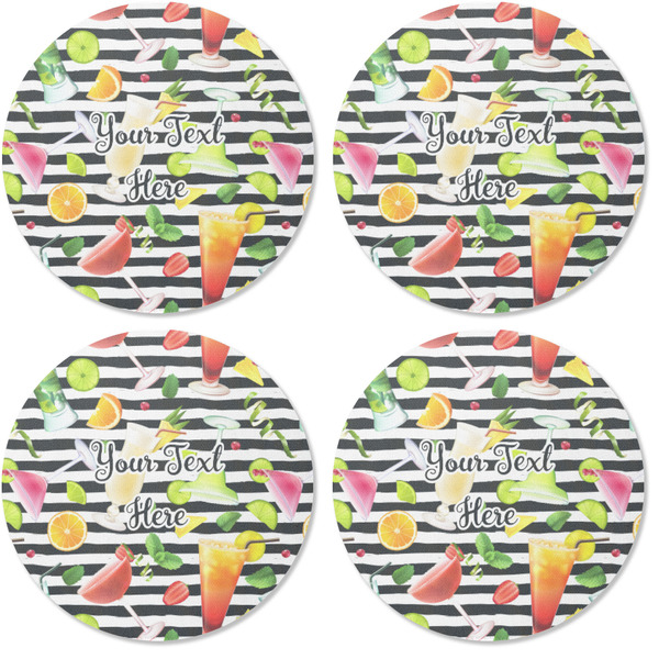 Cocktails Coaster Round Rubber Back - Apvl
