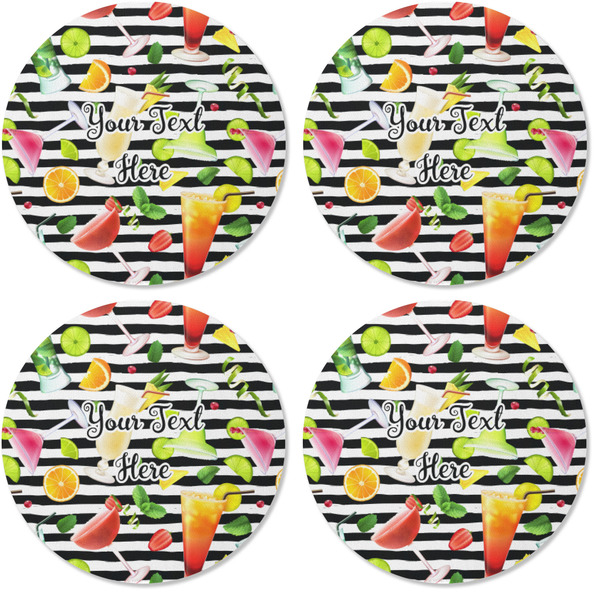 Cocktails Coaster Round Rubber Back - Apvl
