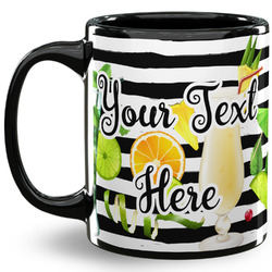Cocktails 11 Oz Coffee Mug - Black (Personalized)