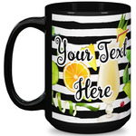 Cocktails 15 Oz Coffee Mug - Black (Personalized)