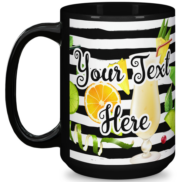 Custom Cocktails 15 Oz Coffee Mug - Black (Personalized)