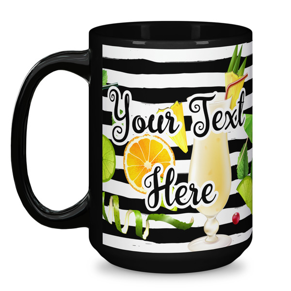 Cocktails Coffee Mug - 15 oz - Black