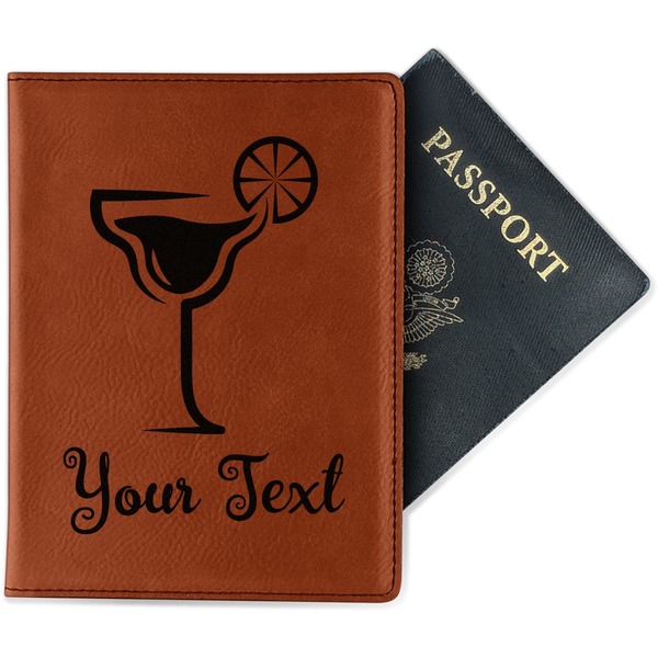 Custom Cocktails Passport Holder - Faux Leather - Double Sided (Personalized)