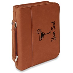 Cocktails Leatherette Bible Cover with Handle & Zipper - Large - Double Sided (Personalized)