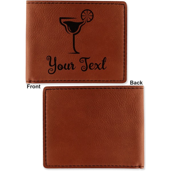 Cocktails Cognac Leatherette Bifold Wallets - Front and Back Single Sided - Apvl