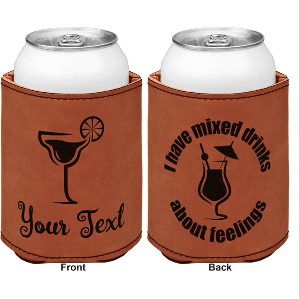 Cocktails Cognac Leatherette Can Sleeve - Double Sided Front and Back