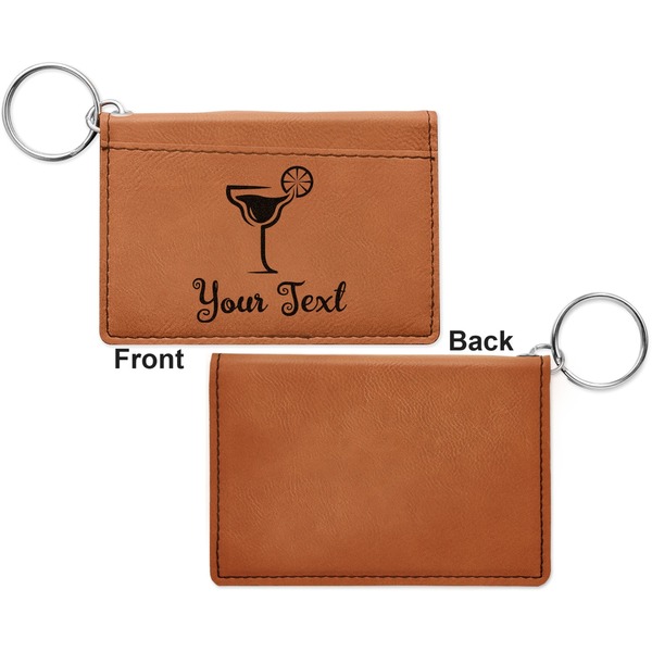 Cocktails Cognac Leatherette Keychain ID Holders - Front Apvl