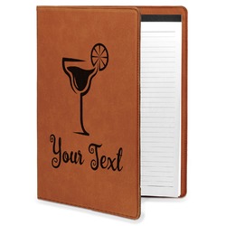 Cocktails Leatherette Portfolio with Notepad - Large - Single Sided (Personalized)