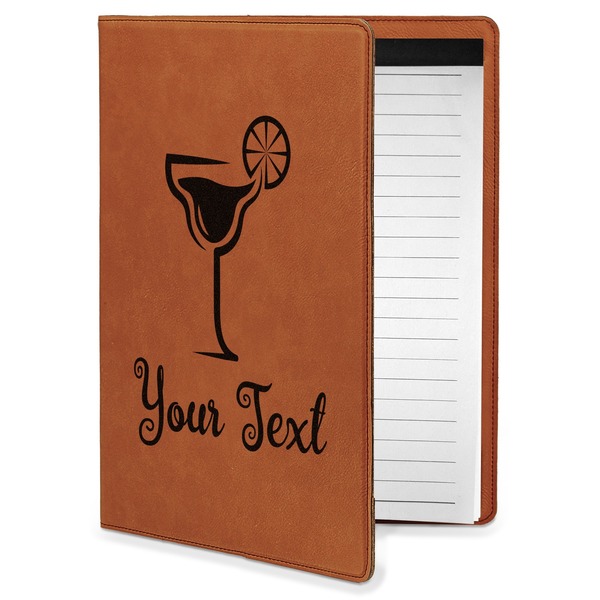 Custom Cocktails Leatherette Portfolio with Notepad - Small - Double Sided (Personalized)