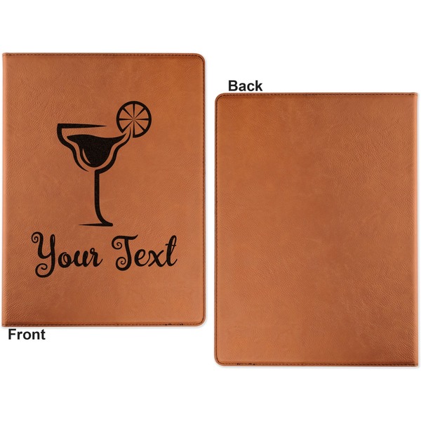 Cocktails Cognac Leatherette Portfolios with Notepad - Small - Single Sided- Apvl