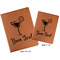 Cocktails Cognac Leatherette Portfolios with Notepad - Compare Sizes