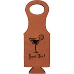 Cocktails Leatherette Wine Tote (Personalized)