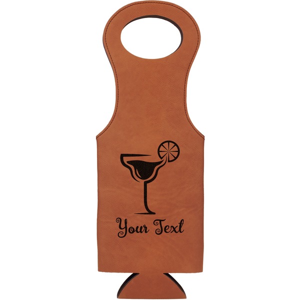 Custom Cocktails Leatherette Wine Tote - Double Sided (Personalized)