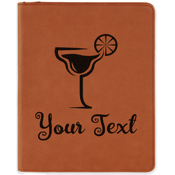 Cocktails Leatherette Zipper Portfolio with Notepad - Single Sided (Personalized)