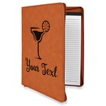 Cocktails Leatherette Zipper Portfolio with Notepad - Double Sided (Personalized)