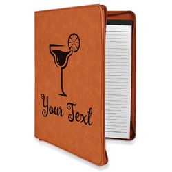 Cocktails Leatherette Zipper Portfolio with Notepad (Personalized)