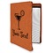 Cocktails Cognac Leatherette Zipper Portfolios with Notepad - Main