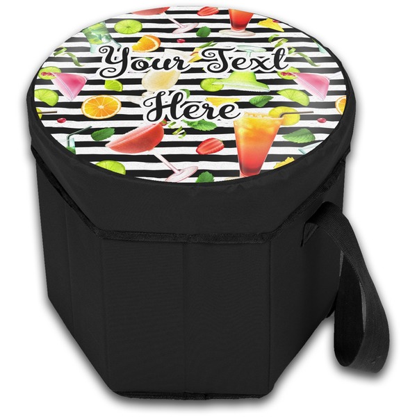 Cocktails Collapsible Personalized Cooler & Seat (Closed)