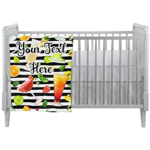 Custom Cocktails Crib Comforter / Quilt w/ Name or Text