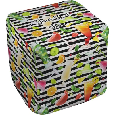 Custom Cocktails Cube Pouf Ottoman (Personalized)