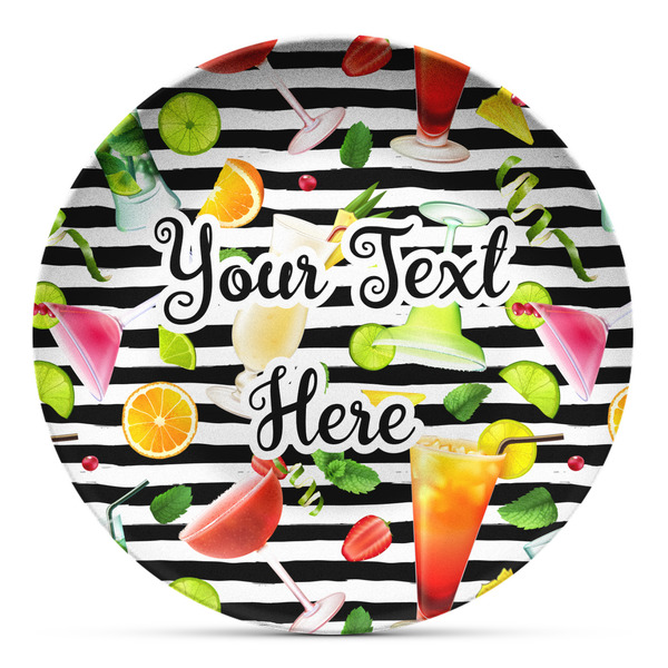 Custom Cocktails Microwave Safe Plastic Plate - Composite Polymer (Personalized)
