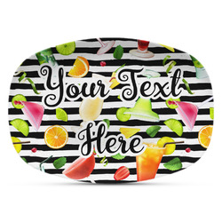 Cocktails Plastic Platter - Microwave & Oven Safe Composite Polymer (Personalized)