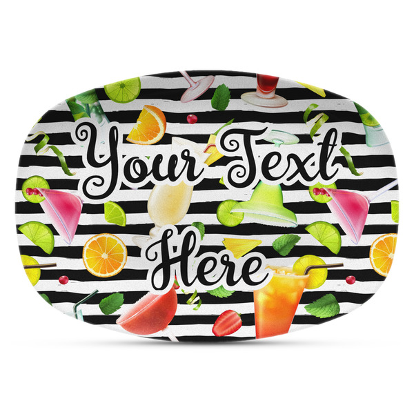 Custom Cocktails Plastic Platter - Microwave & Oven Safe Composite Polymer (Personalized)