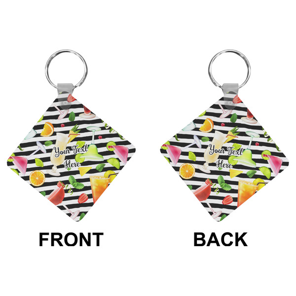 Cocktails Diamond Keychain (Front + Back)