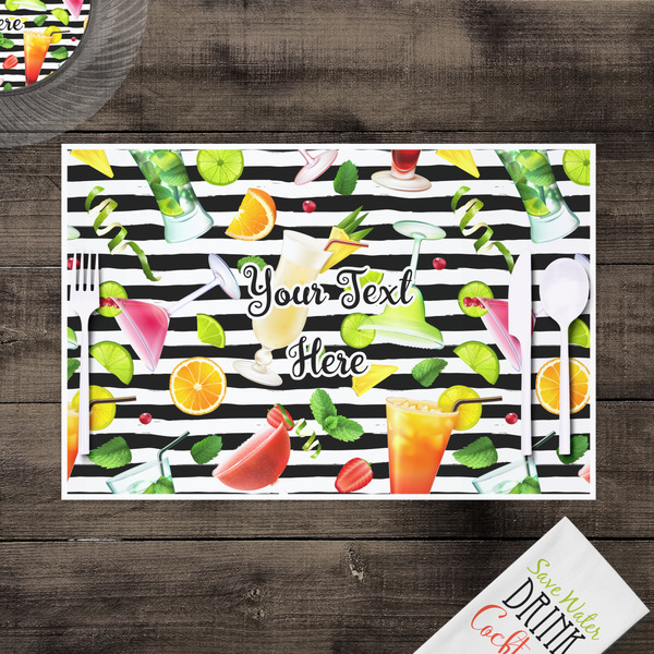 Cocktails Disposable Paper Placemat - In Context