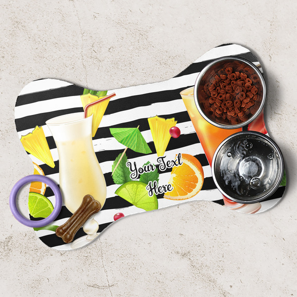 Cocktails Dog Bone Shaped Mat Lifestyle