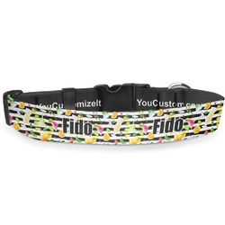 Cocktails Deluxe Dog Collar - Medium (11.5" to 17.5") (Personalized)
