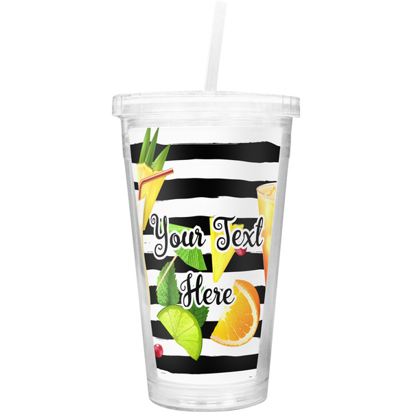 Custom Cocktails Double Wall Tumbler with Straw (Personalized)
