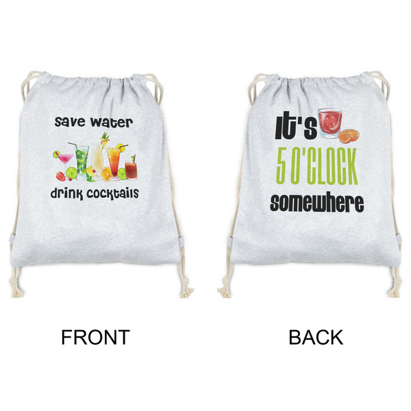 Cocktails Drawstring Backpacks - Sweatshirt Fleece - Double Sided - APPROVAL