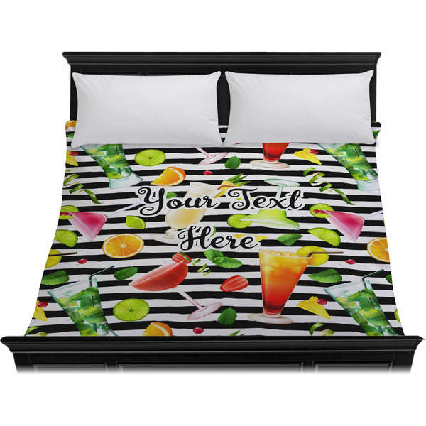 Cocktails Duvet Cover - King - On Bed - No Prop