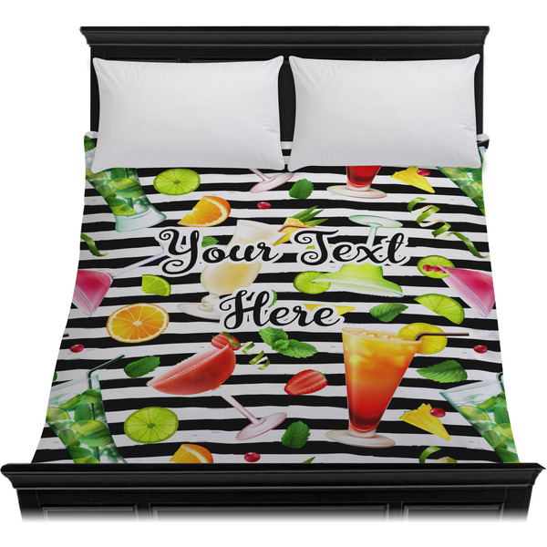 Cocktails Duvet Cover - Queen - On Bed - No Prop