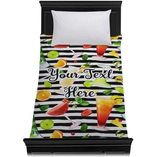 Cocktails Duvet Cover - Twin XL - On Bed - No Prop