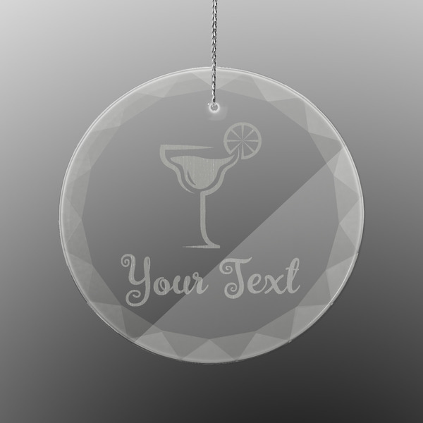 Custom Cocktails Engraved Glass Ornament - Round (Personalized)