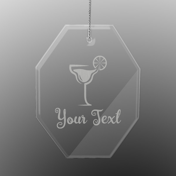 Cocktails Engraved Glass Ornaments - Octagon
