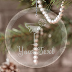 Cocktails Engraved Glass Ornament (Personalized)