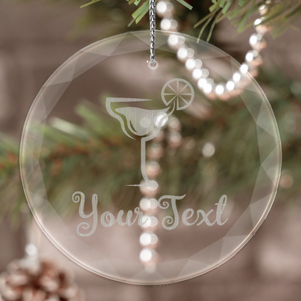 Custom Cocktails Engraved Glass Ornament (Personalized)