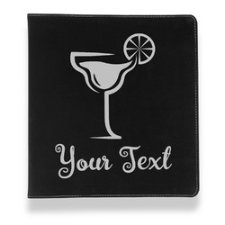 Cocktails Leather Binder - 1" - Black (Personalized)