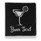 Cocktails Leather Binder - 1" - Black (Personalized)