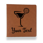 Cocktails Leather Binder - 1" - Rawhide (Personalized)