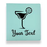 Cocktails Leather Binder - 1" - Teal (Personalized)