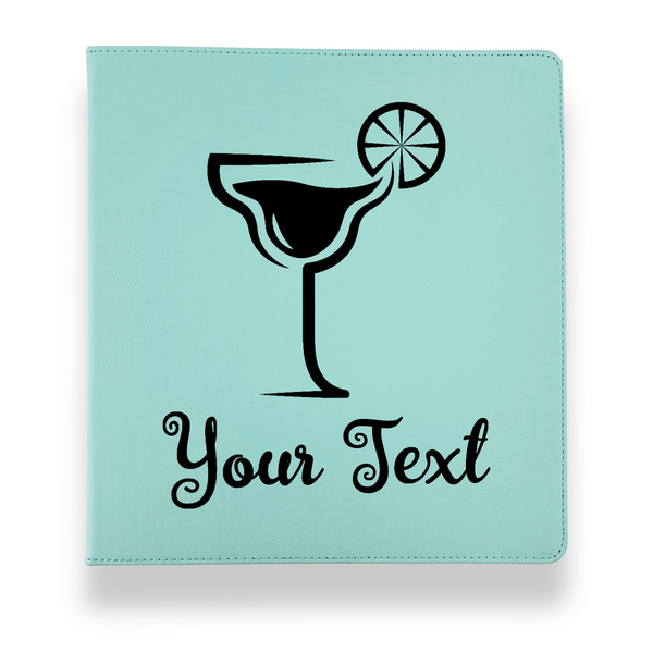 Custom Cocktails Leather Binder - 1" - Teal (Personalized)