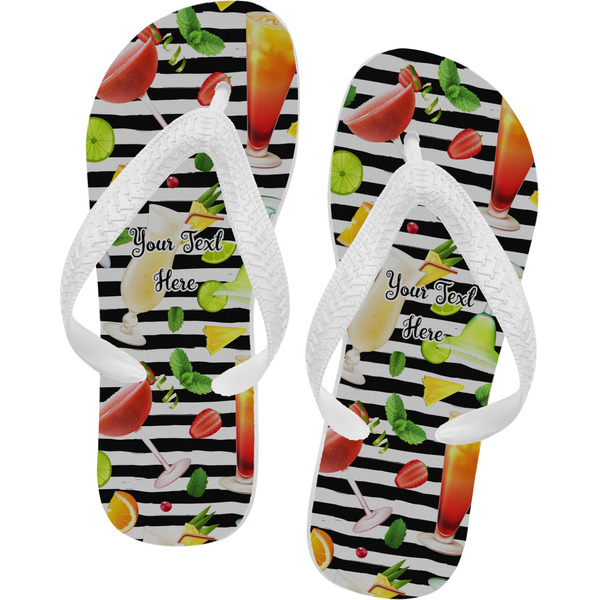 Custom Cocktails Flip Flops - XSmall (Personalized)