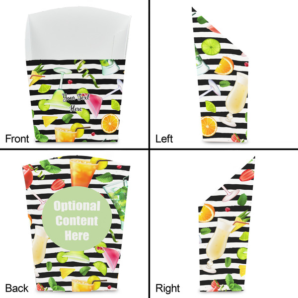 Cocktails French Fry Favor Box - Front & Back View