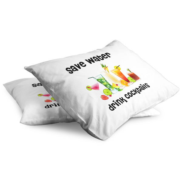 Cocktails Full Pillow Case - TWO (partial print)